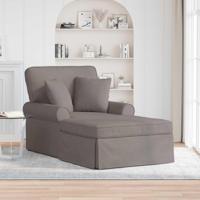 Chaise Lounge met Rok met kussen Taupe 91 x 157 x 91 cm Stof - thumbnail
