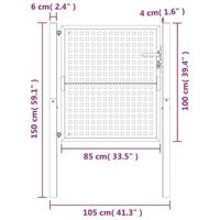 Tuinpoort Antraciet 100x100 cm Staal - thumbnail
