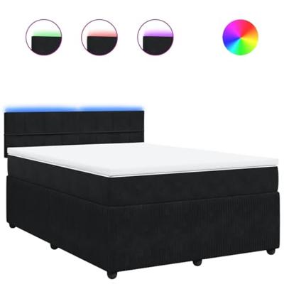 Boxspring met matras fluweel zwart 140x190 cm