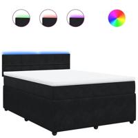 Boxspring met matras fluweel zwart 140x190 cm - thumbnail