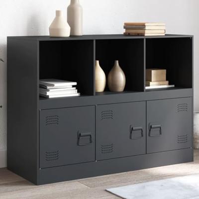 Dressoir 99x39x73 cm staal antracietkleurig