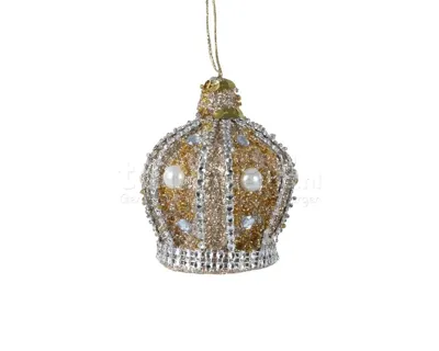 Kerstornament Kroon Goud Ø8cm 1st