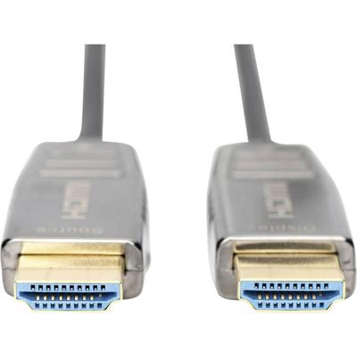 Digitus AK-330126-300-S HDMI-kabel HDMI Aansluitkabel HDMI-A-stekker, HDMI-A-stekker 30.00 m Zwart 8K UHD, Afgeschermd (dubbel)