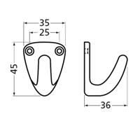 HANDDOEKHAAK ZWART (0551) - thumbnail