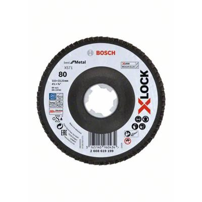 Bosch Accessories 2608619199 Lamellenschuurschijf Diameter 115 cm Boordiameter 22.23 mm Hout, Zacht hout, Hardhout, Metaal, Gietijzer, Staal, Plaatstaal 1