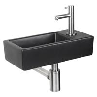 Differnz Hator fonteinset - 9x37.5x18.5cm - Rechthoek - 1 kraangat - Zwart 38.010.11 - thumbnail