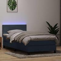 Boxspring met matras en LED fluweel donkergrijs 80x210 cm - thumbnail