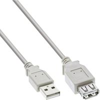 Kabel Inline verlengkabel USB-A 2.0 M-V 3 meter grijs - thumbnail