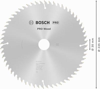 Bosch Accessories Optiline Wood 2608641192 Hardmetaal-cirkelzaagblad 235 x 30 x 2.8 mm Aantal tanden: 60 1 stuk(s)