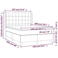 Boxspring met matras en LED stof blauw 140x200 cm - thumbnail