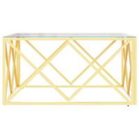 Salontafel 80x80x40 cm roestvrij staal en glas - thumbnail
