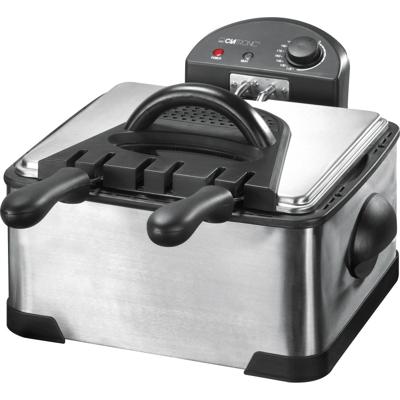 Clatronic FR 3195 Friteuse 4 l 2000 W Zwart, Roestvrijstaal