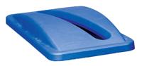 Deksel Rubbermaid Slim Jim Vented inwerpopening voor papier blauw - thumbnail