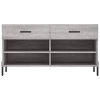 Schoenenbank 102x35x55 cm bewerkt hout grijs sonoma eikenkleur - thumbnail