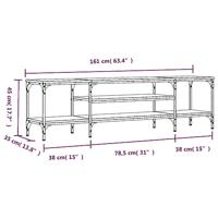 Tv-meubel 161x35x45 cm bewerkt hout en ijzer grijs sonoma eiken - thumbnail