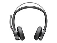 HP Poly Voyager Focus 2 USB-C Headset On Ear headset Computer Bluetooth Stereo Zwart Noise Cancelling Volumeregeling, Microfoon uitschakelbaar (mute) - thumbnail