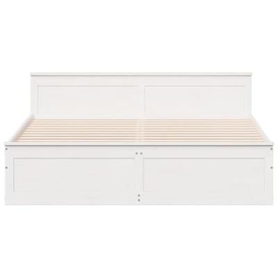 Bedframe zonder matras met hoofdbord grenenhout wit 200x200 cm