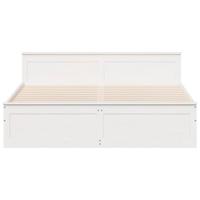 Bedframe zonder matras met hoofdbord grenenhout wit 200x200 cm - thumbnail