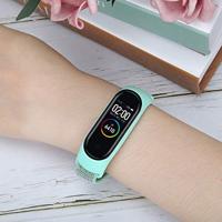 Nylon Geweven Bandje Xiaomi Mi Band 3 / 4 / 5 / 6 / 7 - Mintgroen - thumbnail