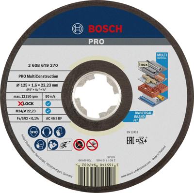 Bosch Accessories Bosch Power Tools 2608619270 Doorslijpschijf recht 125 mm 1 stuk(s)