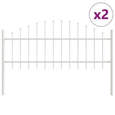 Tuinhek 2 pcs Wit 170 x 140 cm Gepoedercoat staal