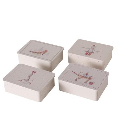 Boltze Home Voorraadblik kerst poes 12x9x4cm