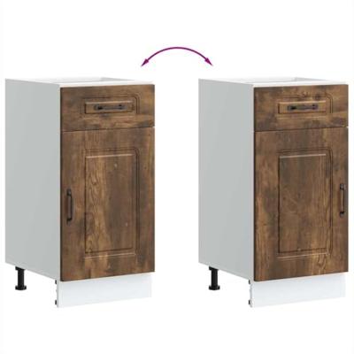 Keuken onderkast Kalmar bewerkt hout gerookt eikenkleurig