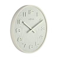 NeXtime klok 3096wi wood wood medium, ø35.5 cm,wall, white - thumbnail
