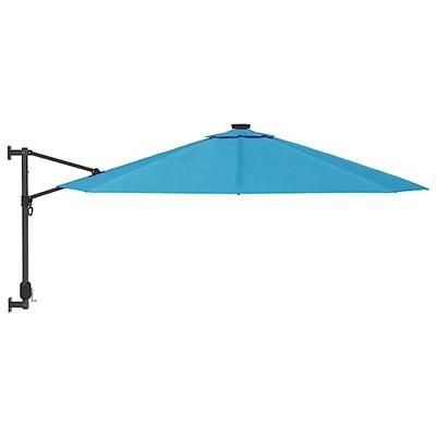 VidaXL Wandparasol met leds 290 cm zeeblauw