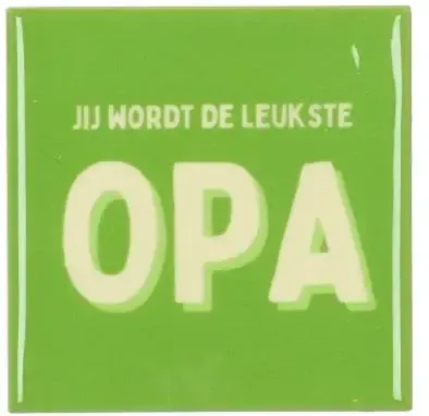 Daan Kromhout Design tegeltje keramiek opa 10x10cm green