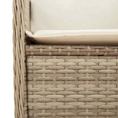 Tuinbank met kussen Beige Poly riet