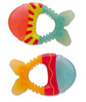 Saro bijtringen vissen blauw/rood 10 cm - thumbnail