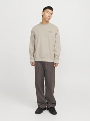 Jack & Jones Jprblachad Branding Sweat Crew Neck Ln Sweater Silver Lining