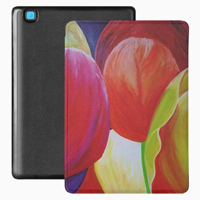 Lunso - Kobo Aura Edition 2 hoes (6 inch) - Vegan Saffiano Leren sleep cover - Tulpen