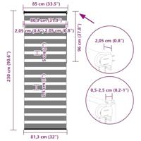 Zebra rolgordijn 85x230 cm stofbreedte 80,9 cm zwart - thumbnail