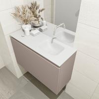 MONDIAZ OLAN 80cm toiletmeubel smoke. LEX wastafel talc rechts geen kraangat - thumbnail