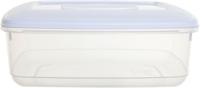 Whitefurze vershouddoos rechthoekig 3 liter, transparant met wit deksel - thumbnail