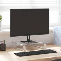 VidaXL Monitorstandaard 40x35x8 cm gehard glas en metaal wit - thumbnail