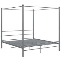 Hemelbedframe metaal grijs 180x200 cm - thumbnail