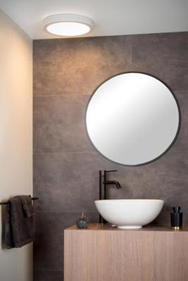 Lucide BRICE-LED - Plafonnière Badkamer - Ø 30 cm - LED Dimb. - 1x30W 3000K - IP44 - Wit