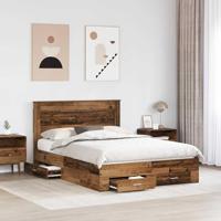 Bedframe met lade met hoofdeinde met opslag Bewerkt hout - thumbnail