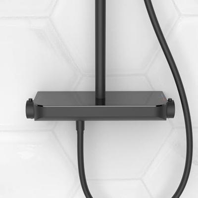 Saqu Total Control regendoucheset met 3 straalsoorten en planchet Ø30cm mat zwart