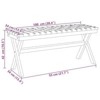 Tuinbank massief acaciahout en stof zwart - thumbnail