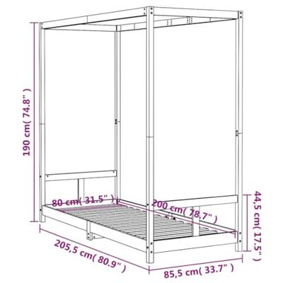 Kinderbedframe 80x200 cm massief grenenhout