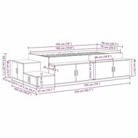 Opbergbedframe Beton Grijs 234 x 103 x 53.5 cm Bewerkt hout - thumbnail