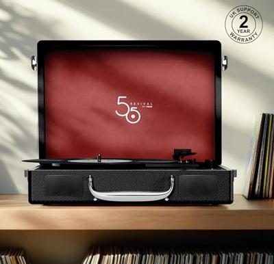 Mixx Audio - BT Revival 55 Stereo Draagbare Vinyl Platenspeler - Zwart