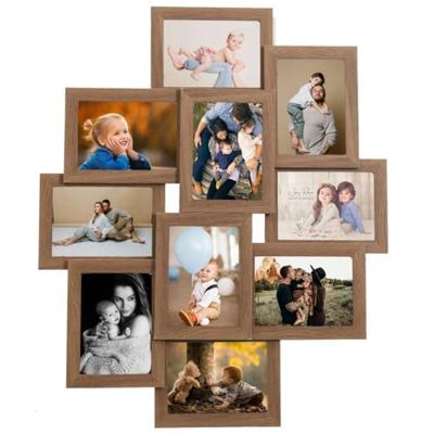 VidaXL Fotolijst voor 10x(10x15 cm) foto mdf lichtbruin VidaXL Fotolijst voor 10x(10x15 cm) foto mdf lichtbruin