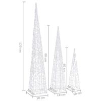 VidaXL Lichtkegelset decoratief led 60/90/120 cm acryl blauw - thumbnail