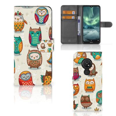 Nokia 7.2 | Nokia 6.2 | Telefoonhoesje | Met pasjeshouder | Vrolijke Uilen