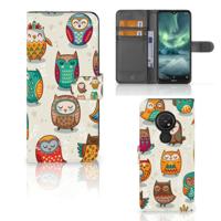 Nokia 7.2 | Nokia 6.2 | Telefoonhoesje | Met pasjeshouder | Vrolijke Uilen - thumbnail
